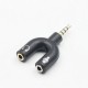 U Type Adapter Dual 3.5 MM Headphone Plug Audio Cables Splitter Microphone 2 in 1 Swivel Connector